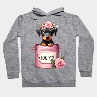 Valentine Doberman Pinscher Dog For You Hoodie